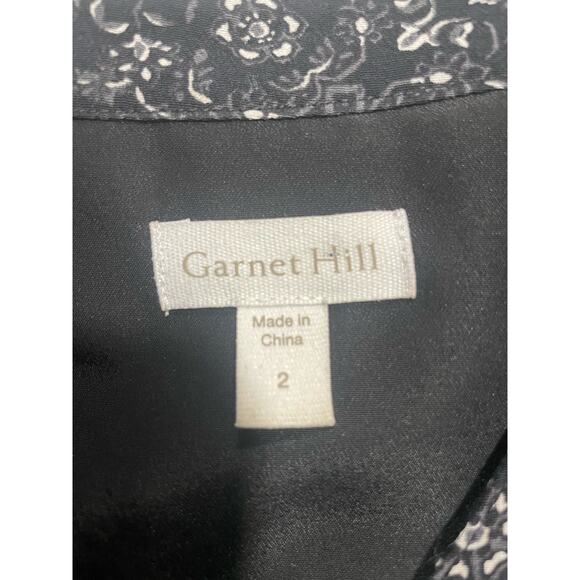 Garnet Hill Dress Womens Sz 2 Drop Waist Black Bandana Oversized Long Sleeve - Picture 6 of 11